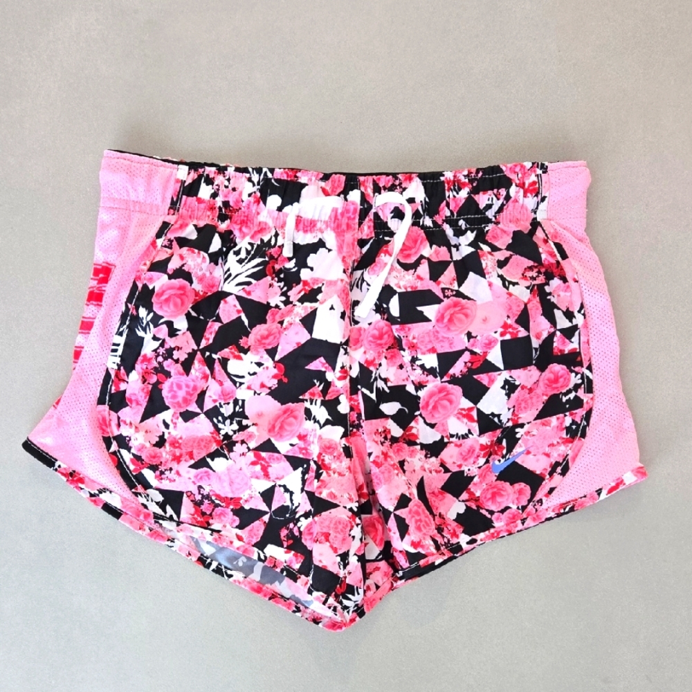 Nike Running Shorts Youth Girls Size M Dri FIT Tempo 3 Inch Pink Floral …